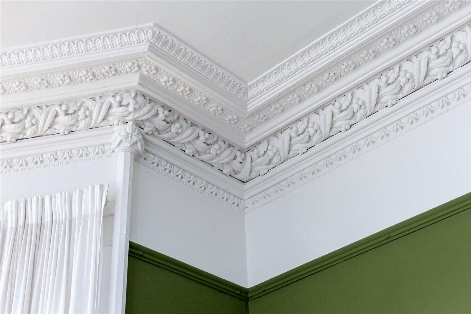 Freshly painted staircase and balustrade