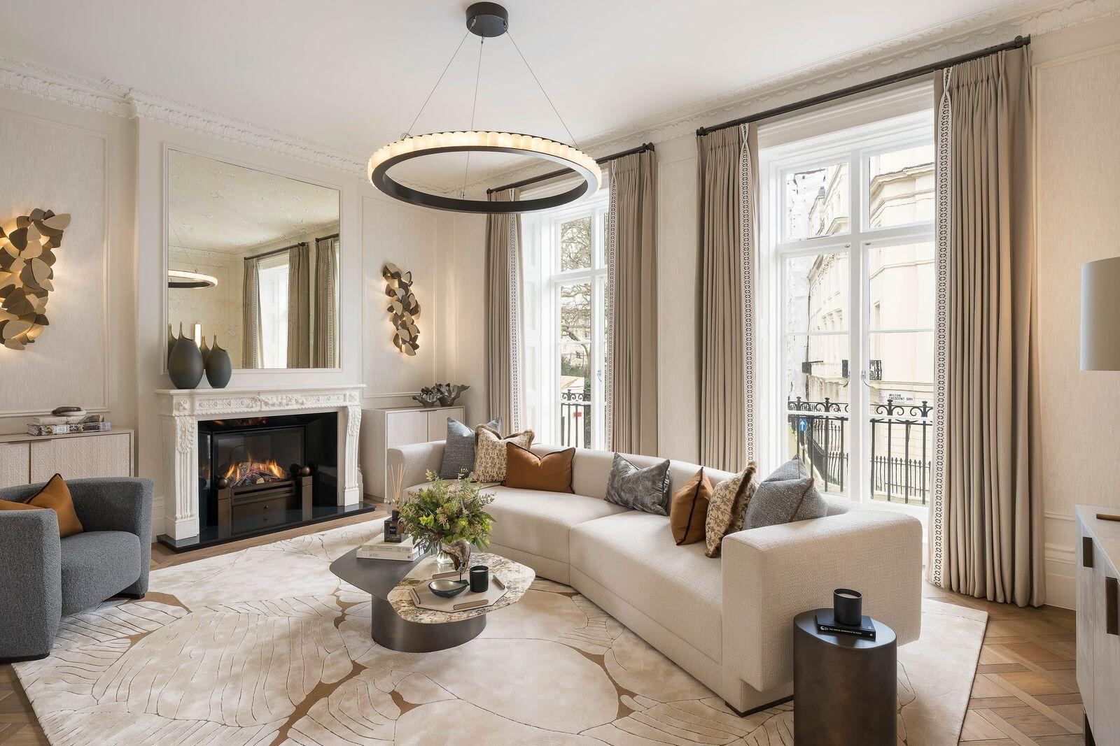 Freshly painted period living room in a South West London property